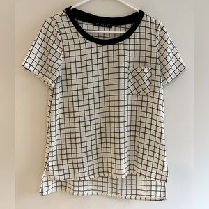 Potter’s Pot White Windowpane Short Sleeve Shirt with Pocket